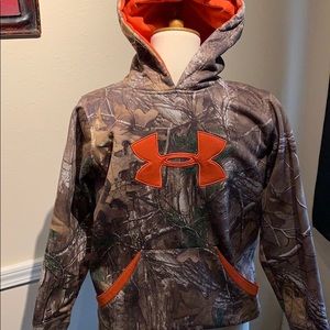 UnderArmour  Boys Camo/Orange Hoodie | Size L |